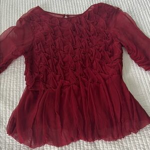 Leon Max  100%Silk Limited edition Delicate long sleeve Women's Top Sz M